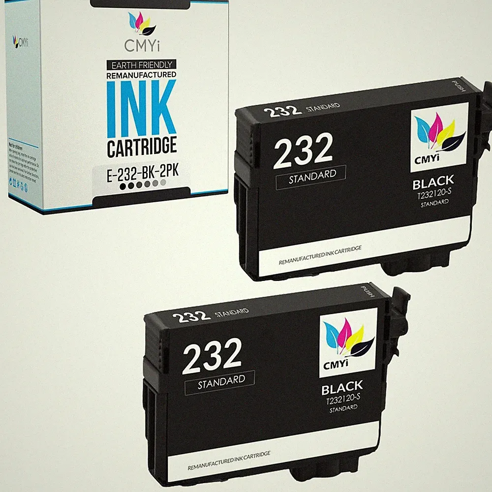 2-Pack CMYi Compatible T232 Black Ink Cartridges for Epson WorkForce WF-2950
