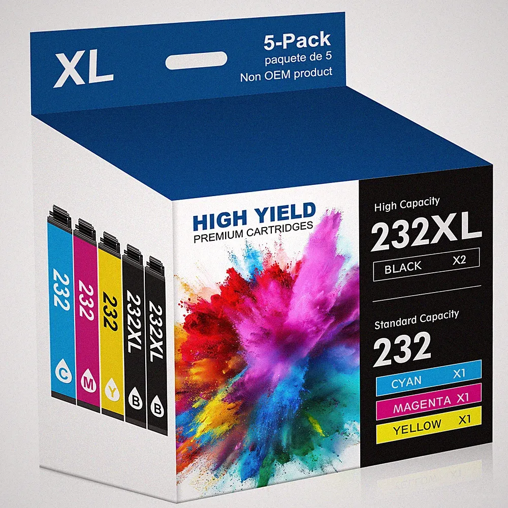 232XL Black Color Ink replacement for Epson 232 WorkForce WF-2950 XP-4205 Lot