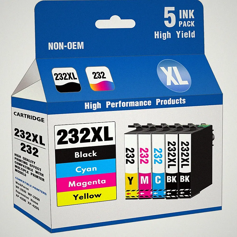 232XL Ink Replacement for Epson WF-2930 WF-2950 XP-4200 Printers (2BK/1C/1M/1Y)