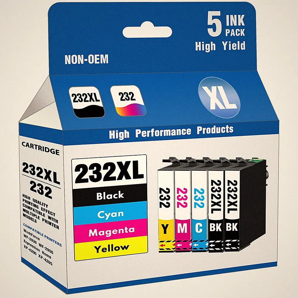 232XL Ink Replacement for Epson XP-4200 XP-4205 WF-2930 Printers (2BK/1C/1M/1Y)
