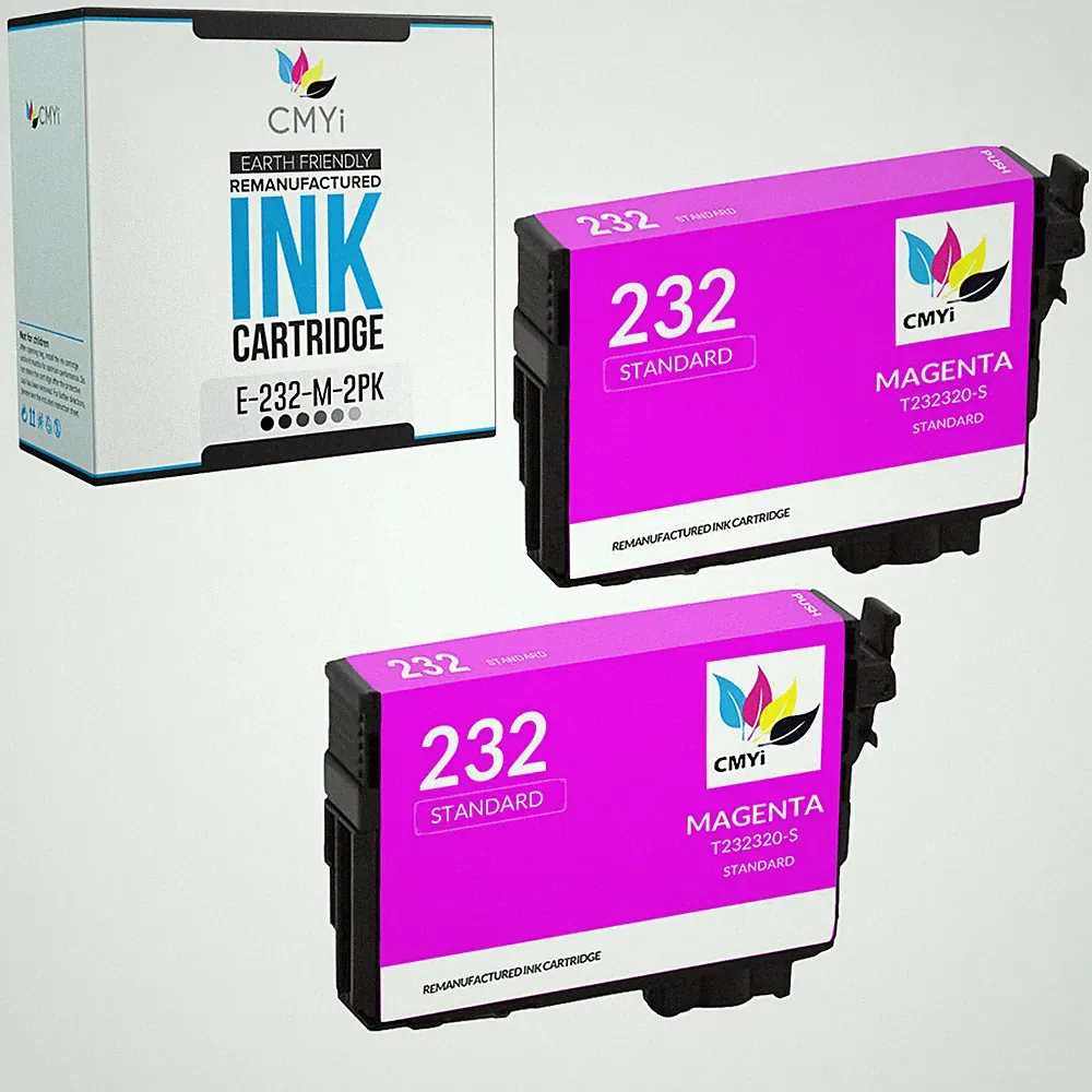 2PK Compatible 232 Magenta Ink Cartridges for Epson WorkForce WF-2930 WF-2950