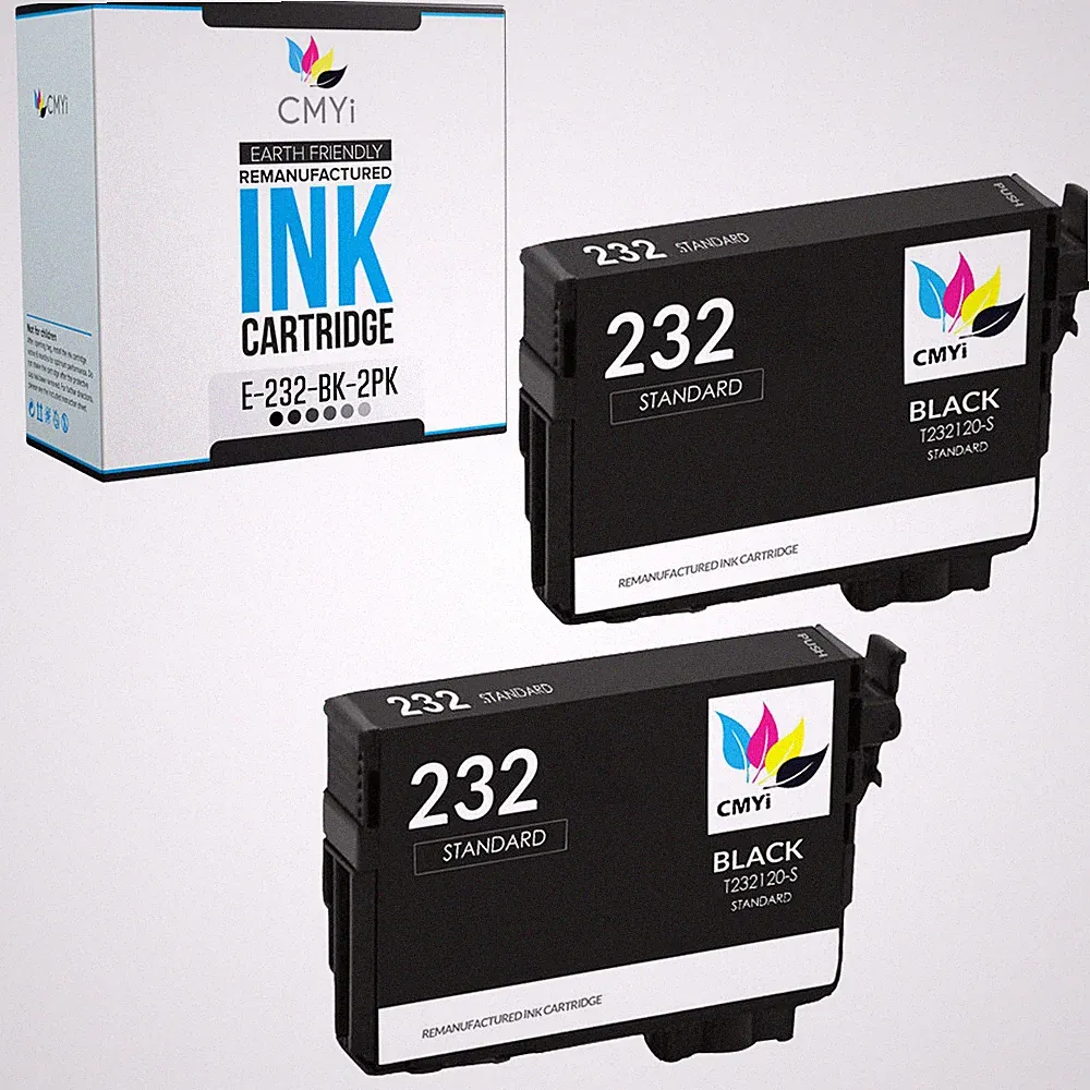 2PK Compatible T232 Black Ink Cartridges for Epson WorkForce WF-2930 WF-2950