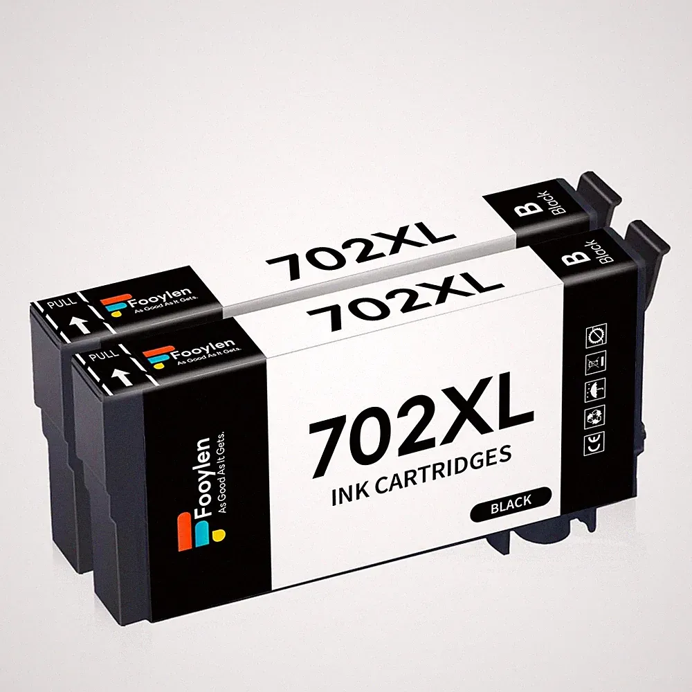 2x Compatible With 702XL Black Ink Cartridge For Epson Workforce WF 3720 3725