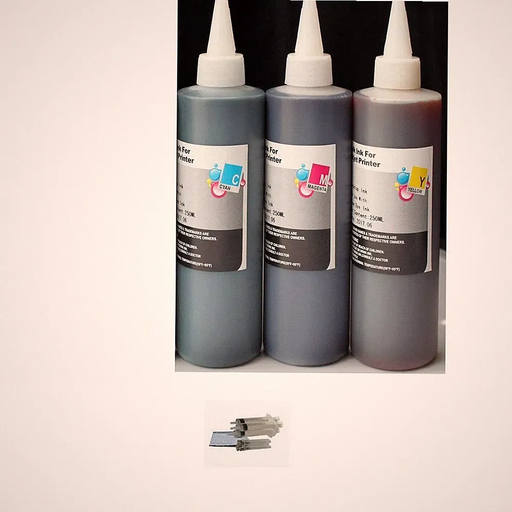 3x250ml Color BULK DYE-BASED REFILL INK FOR HP LEXMARK DELL CANON