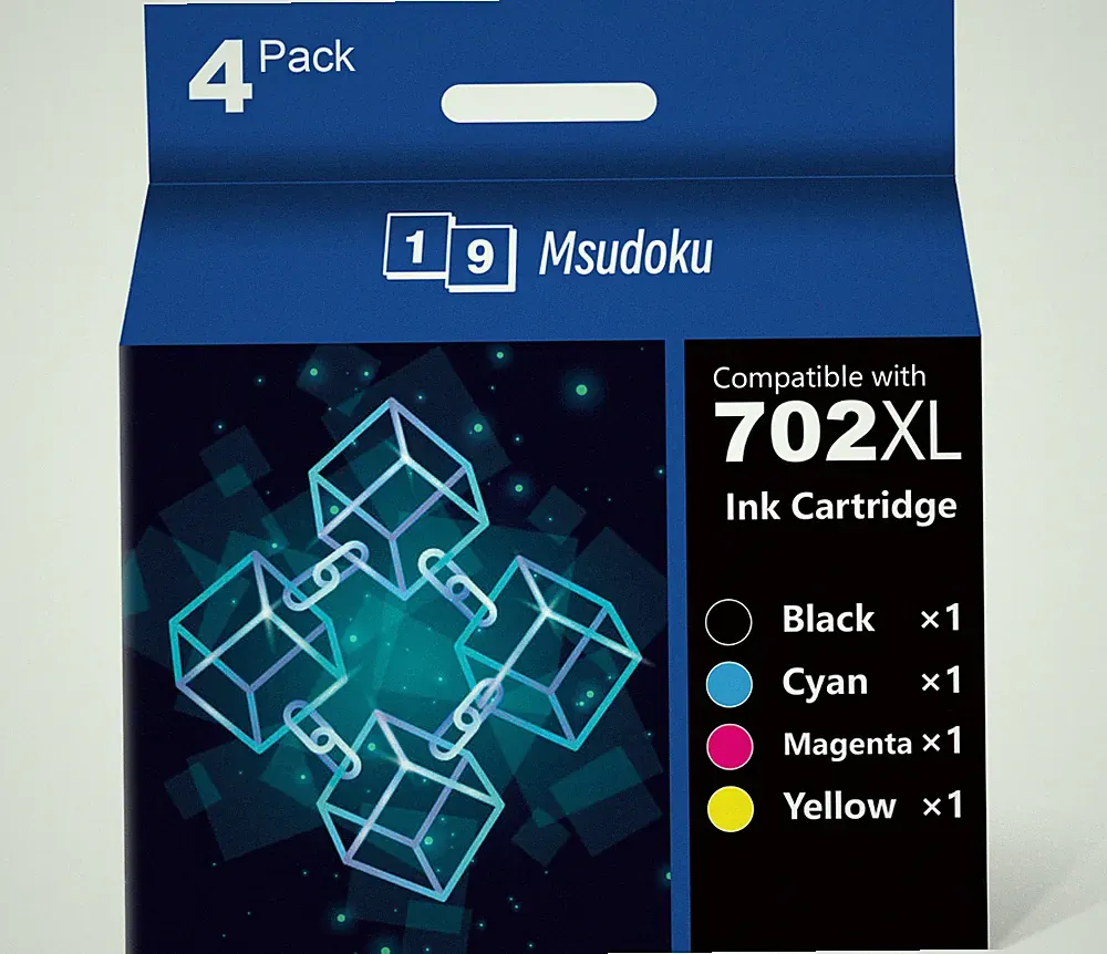 4PK 702XL T702XL Ink Cartridges For Epson WorkForce WF-3720 WF-3730 3733 Printer
