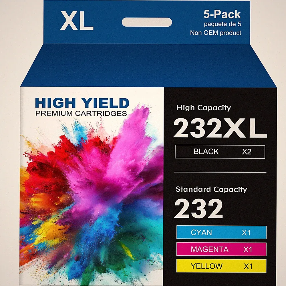 5PK 232 XL 232XL Ink Cartridges for Epson 232XL WF-2930 WF-2950 XP-4200 XP-4205