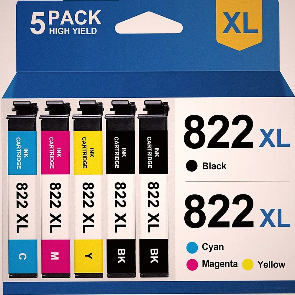 5PK 822XL 822 XL Ink Cartridges For Epson WF 3820 WF 4833 WF 4820 WF 4834 WF4830