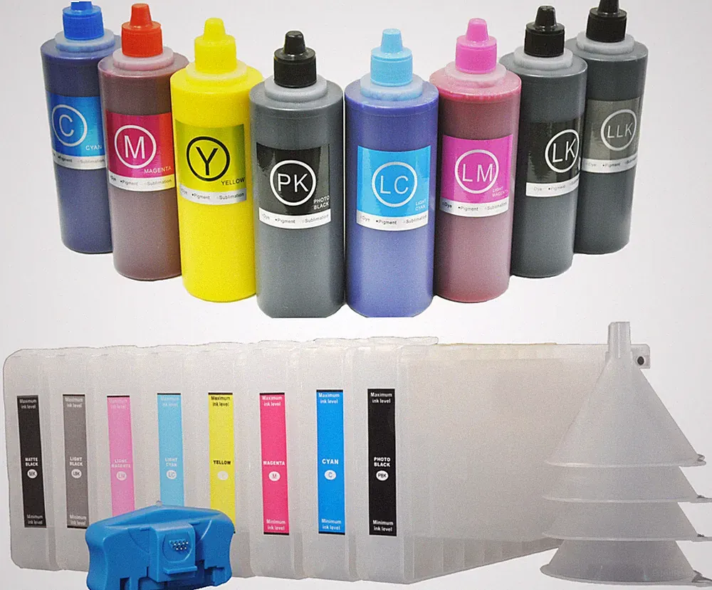 8X350 fr Epson Stylus Pro 9800 Refill Cartridge 8x200 UltraChrome K3 Pigment Ink