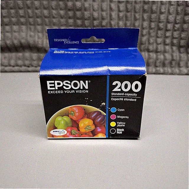 Epson 200 4pk Combo Ink Cartridges - Black/Cyan/Magenta/Yellow (exp 01/2027) NEW