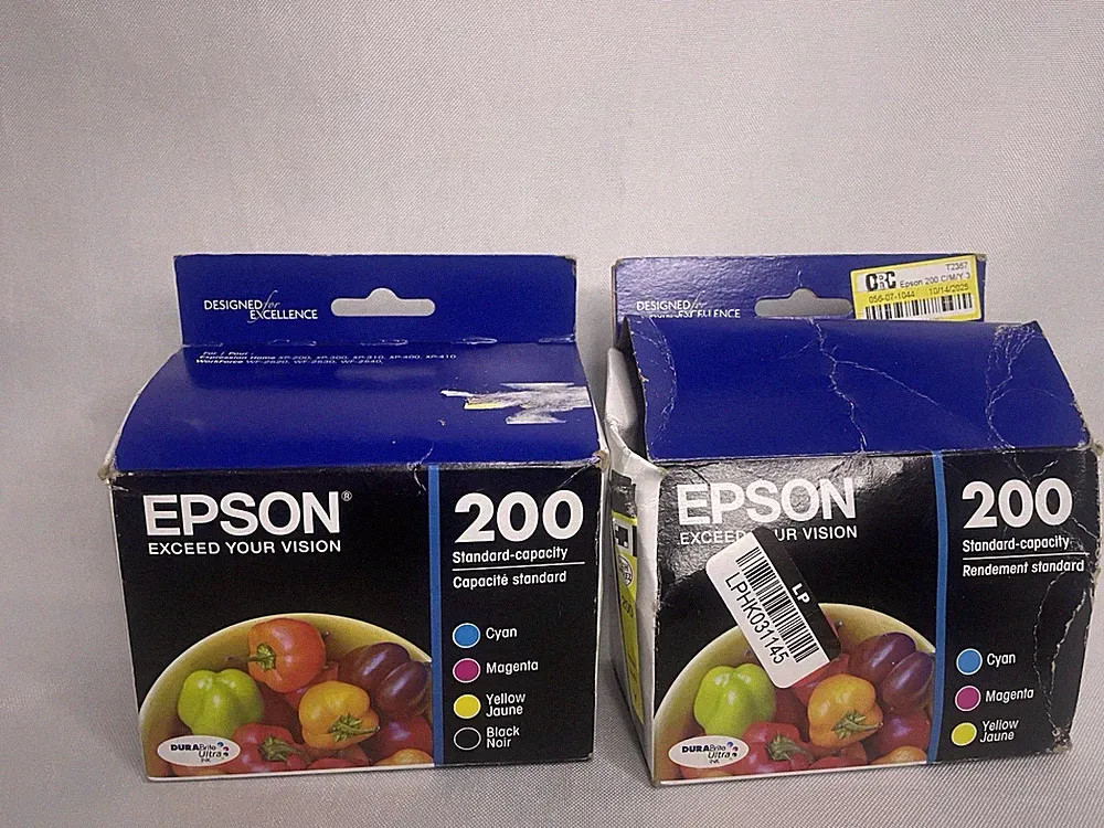 Epson 200 CMYK + CMY Ink Lot 7 Cartridges Genuine Open Box Exp 2026-2027