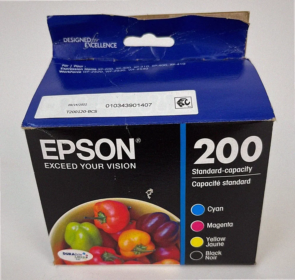 Epson 200 Standard 4 Pack Printer Ink Cartridges Exp 09/2022 ***READ BELOW***
