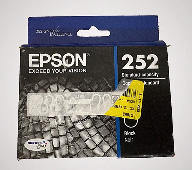 Epson 252 Black Ink Cartridge – Genuine OEM Standard Capacity Expired 07/25