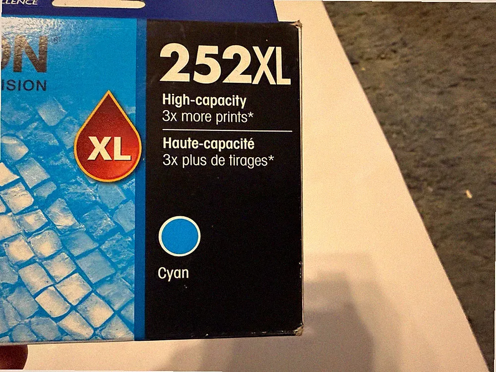 EPSON 252XL High Capacity Cyan Ink Cartridge T252XL220 Printer New