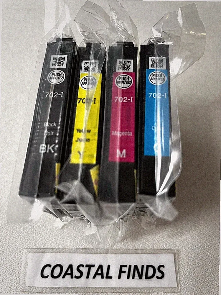 Epson 702 Ink Cartridge CMYK Set of 4 INITIAL NEW OEM Sealed 702i WF-3720 3730
