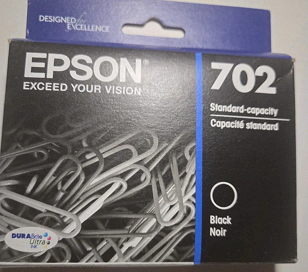 EPSON Black Noir Printer ink C13T344120 702 Standard-Capacity Cartridge