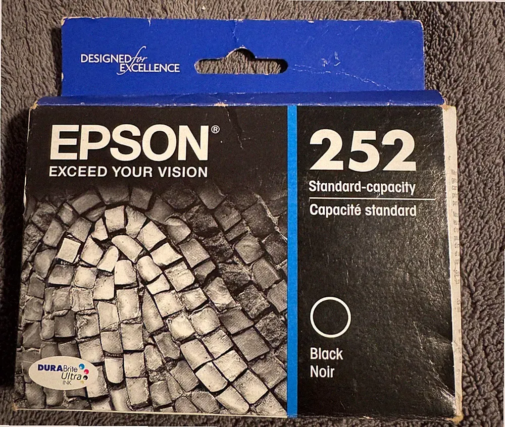 Genuine Epson 252 Black Printer Ink Cartridge EXP 9/2019