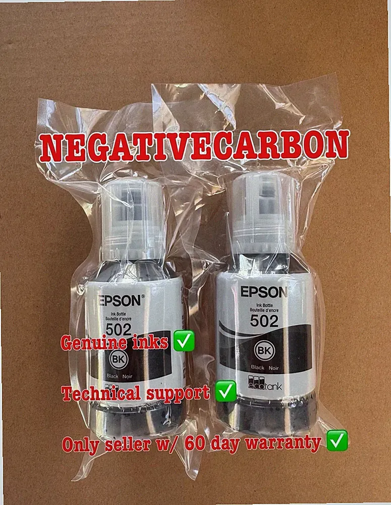 Genuine Epson 502 Black Ink Bottle 2 Pack for ET-2700 ET-2750 ET-3700 ET-3750