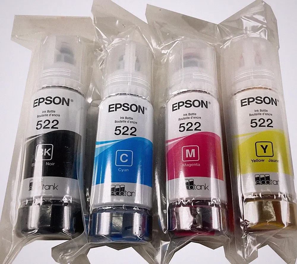 Genuine Epson 522 Ink Bottles 4 Pack for ET-2720 ET-2800 ET-2803 ET-4700 ET-4800