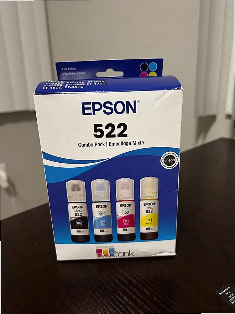 Genuine Epson 522 Ink Bottles Combo 4 Pack Printer Refills Black Cyan