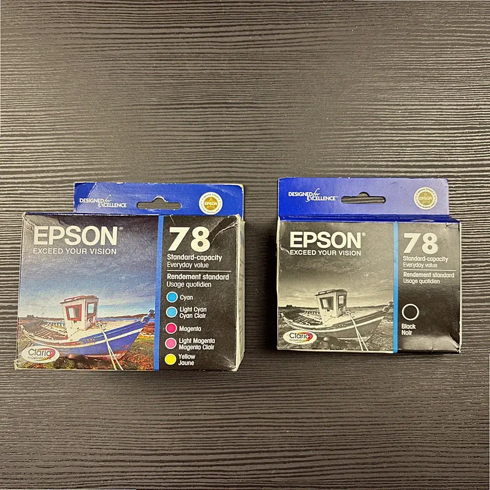 GENUINE SET 6 EPSON #78 INK T078120 & T078920 STYLUS PHOTO (old ink)
