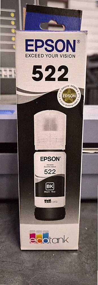 NEW EPSON 522 Black Ultra High Yield Ink Bottle T522120-S (10/2029)