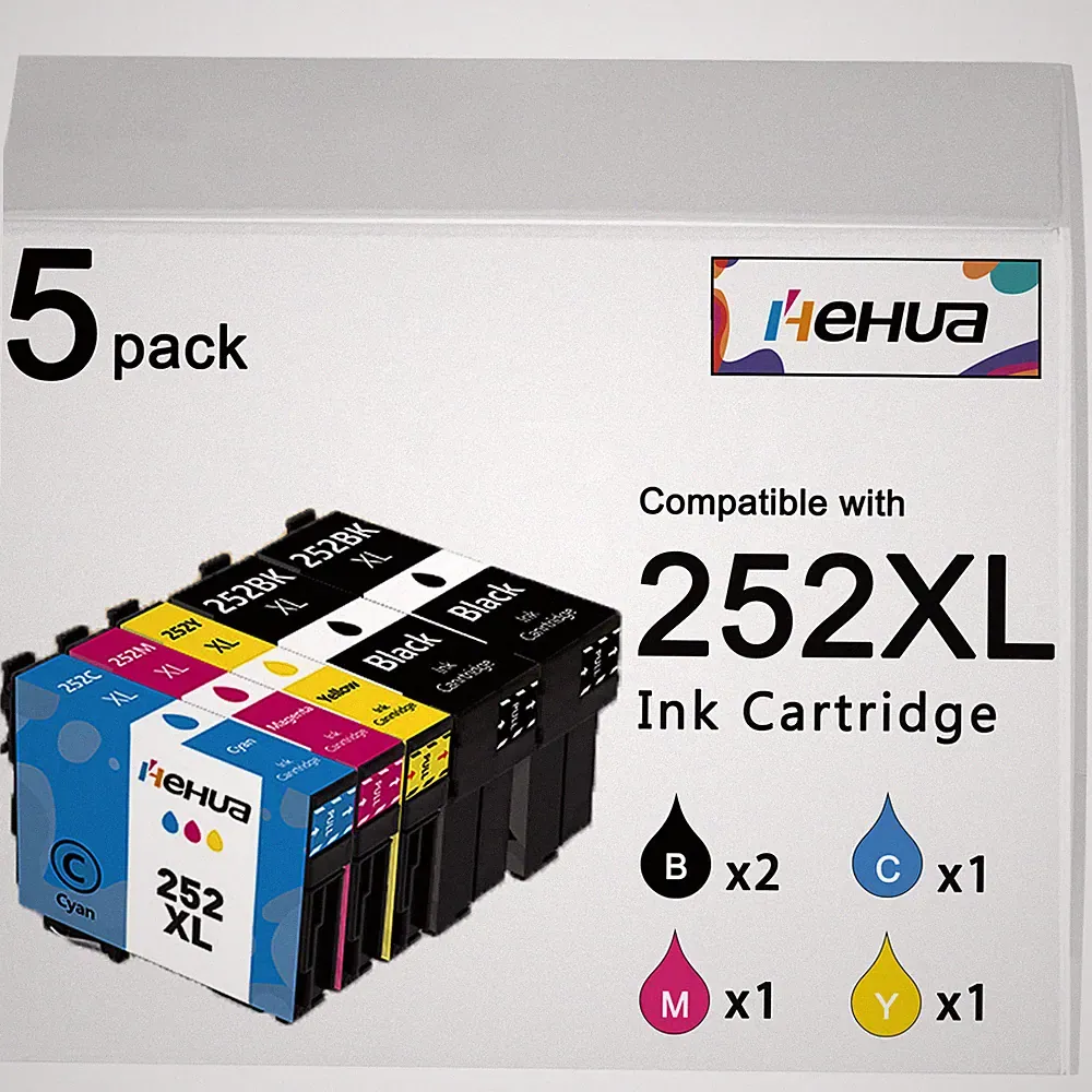 T252XL 252XL Ink Cartridges For Epson WorkForce WF-3620 WF-3640 WF-7110 Printer